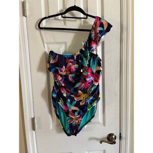 One Shoulder Swimsuit One Piece Floral